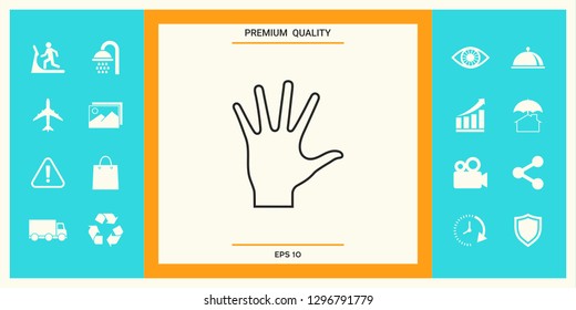 Helping hand - line icon. Graphic elements for your design