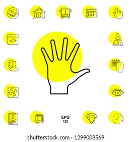 Helping hand - line icon. Graphic elements for your design