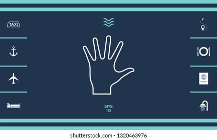 Helping hand - line icon. Graphic elements for your design