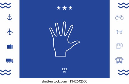 Helping hand - line icon. Graphic elements for your design