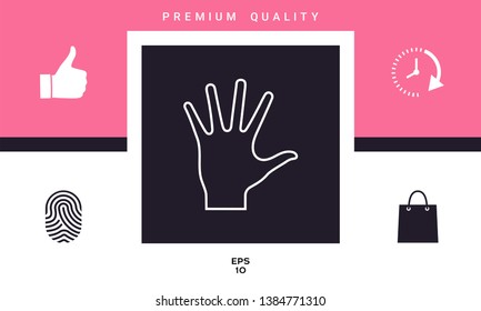 Helping hand - line icon. Graphic elements for your design