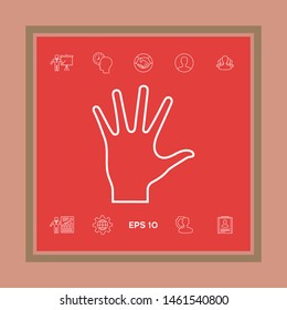 Helping hand - line icon. Graphic elements for your design