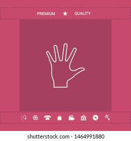 Helping hand - line icon. Graphic elements for your design
