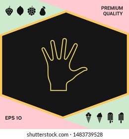 Helping hand - line icon. Graphic elements for your design
