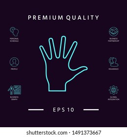 Helping hand - line icon. Graphic elements for your design