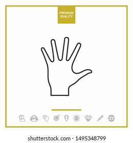 Helping hand - line icon. Graphic elements for your design