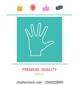 Helping hand - line icon. Graphic elements for your design