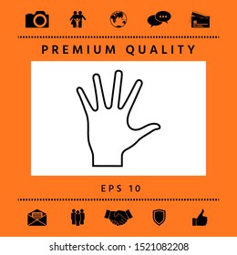 Helping hand - line icon. Graphic elements for your design