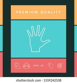 Helping hand - line icon. Graphic elements for your design