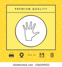 Helping hand - line icon. Graphic elements for your design