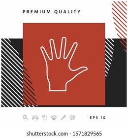 Helping hand - line icon. Graphic elements for your design