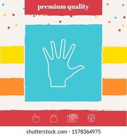 Helping hand - line icon. Graphic elements for your design