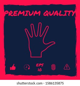 Helping hand - line icon. Graphic elements for your design
