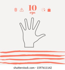 Helping hand - line icon. Graphic elements for your design