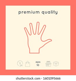 Helping hand - line icon. Graphic elements for your design