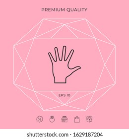 Helping hand - line icon. Graphic elements for your design