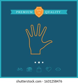 Helping hand - line icon. Graphic elements for your design
