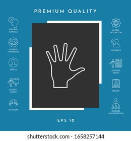 Helping hand - line icon. Graphic elements for your design