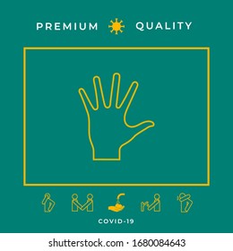 Helping hand - line icon. Graphic elements for your design