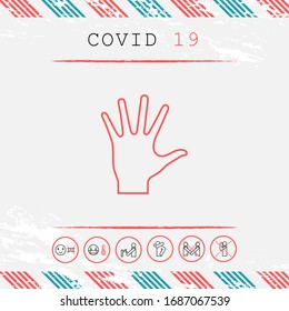 Helping hand - line icon. Graphic elements for your design