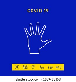 Helping hand - line icon. Graphic elements for your design