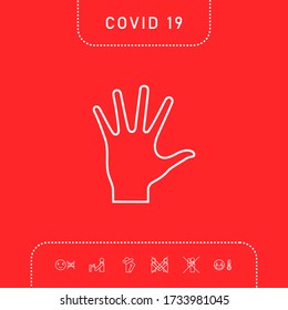 Helping hand - line icon. Graphic elements for your design