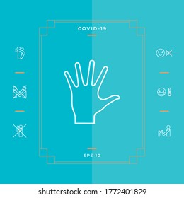 Helping hand - line icon. Graphic elements for your design