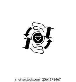 Helping Hand Line Icon. linear style sign for mobile concept and web design. Outline vector icon.