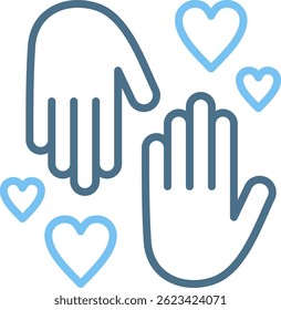Helping hand Line Two Colour Icon