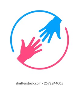 Helping hand logo icon flat vector illustration