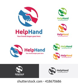 Helping Hand Logo, Hand Shake Brand Identity