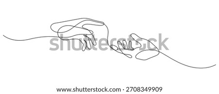 helping hand one line drawing continuous handdrawn decorative art minimalism