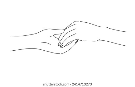 Ayuda a la ilustración vectorial de contorno manual.