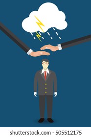Helping Hand in Personal development. Success. Personal and career growth. Business idea. Cloud connection technology. Flat Concept Vector Illustration. EPS10