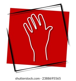 helping hand red banner in frame. Vector illustration.