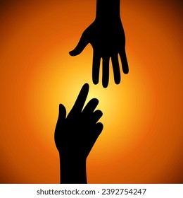 helping hand silhouette humanity vector