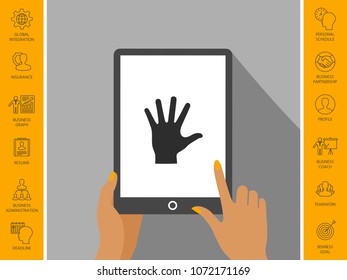 Helping hand silhouette- icon
