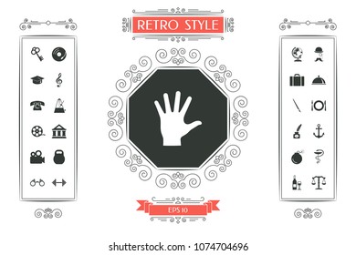 Helping hand silhouette- icon