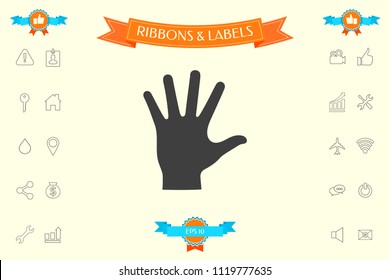 Helping hand silhouette- icon
