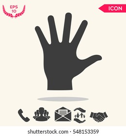 Helping hand silhouette- icon