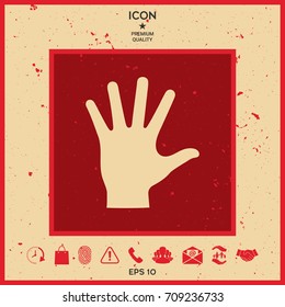Helping hand silhouette- icon