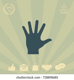 Helping hand silhouette- icon