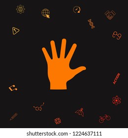 Helping hand silhouette- icon. Graphic elements for your design