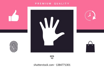 Helping hand silhouette- icon. Graphic elements for your design