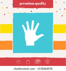 Helping hand silhouette- icon. Graphic elements for your design
