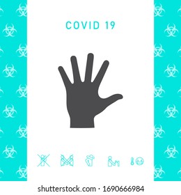 Helping hand silhouette- icon. Graphic elements for your design