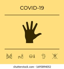Helping hand silhouette- icon. Graphic elements for your design