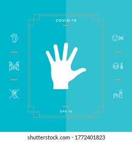 Helping hand silhouette- icon. Graphic elements for your design