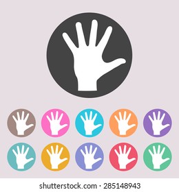 Helping hand silhouette - icon. Set of colored icons.