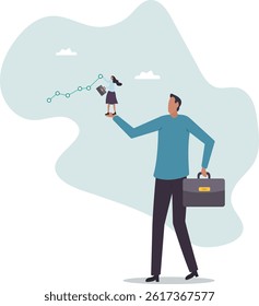 Helping hand support for business success, growth or reach target, career progress or improvement, assistance or advice.character for design.